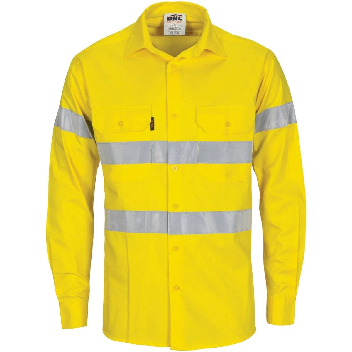 DNC HiVis Cool-Breeze Cotton Shirt with Generic R/Tape - Long sleeve