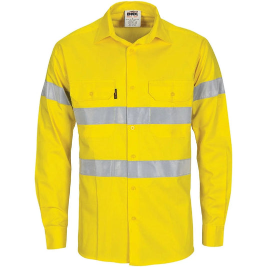 DNC HiVis Cool-Breeze Cotton Shirt with Generic R/Tape - Long sleeve