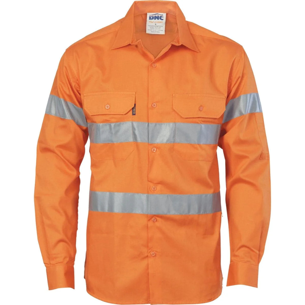 DNC HiVis Cool-Breeze Cotton Shirt with Generic R/Tape - Long sleeve