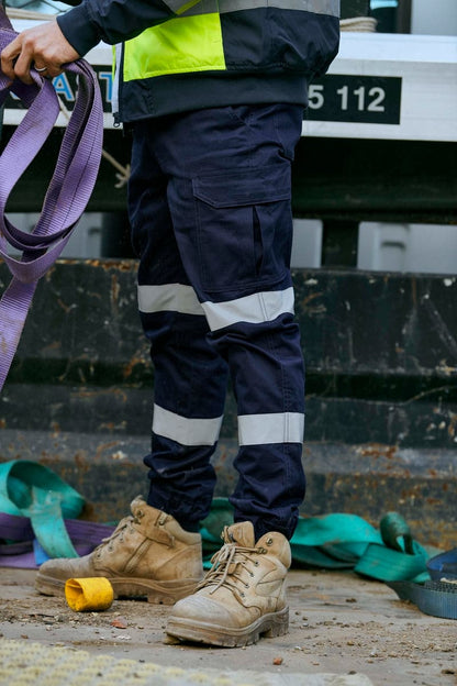 Bisley Taped Biomotion Stretch Cotton Drill Cargo Cuffed Pants