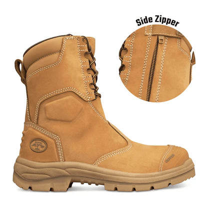 Oliver 200mm Hi-Leg Wheat Zip Sided Safety Boots 55-385