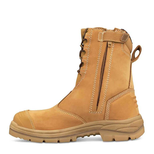 Oliver 200mm Hi-Leg Wheat Zip Sided Safety Boots 55-385